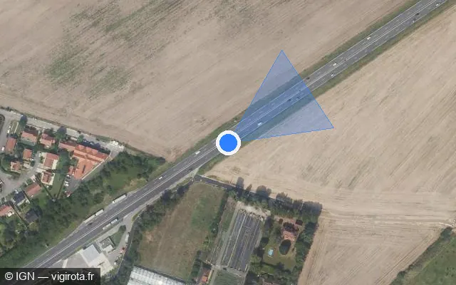 Vue satellite de l'emplacement du radar discriminant à Le Plessis-Pâté sur D 19