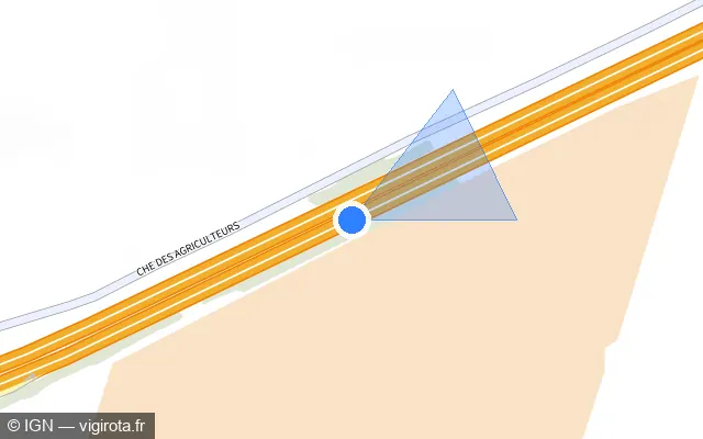 Vue plan de l'emplacement du radar discriminant à Attainville sur N 104 / La Francilienne