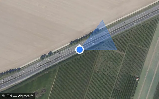 Vue satellite de l'emplacement du radar discriminant à Attainville sur N 104 / La Francilienne