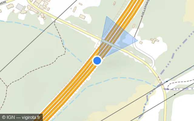 Vue plan de l'emplacement du radar discriminant à Les Sorinières sur N 844 / E 03 / Périphérique Extérieur