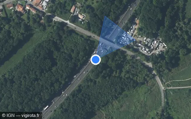 Vue satellite de l'emplacement du radar discriminant à Les Sorinières sur N 844 / E 03 / Périphérique Extérieur
