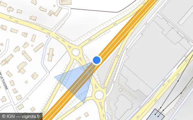 Vue plan de l'emplacement du radar discriminant à La Couronne sur N 10 / E 606