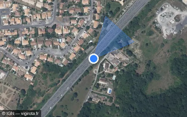 Vue satellite de l'emplacement du radar discriminant à Saint-Yrieix-sur-Charente sur N 10 / E 606