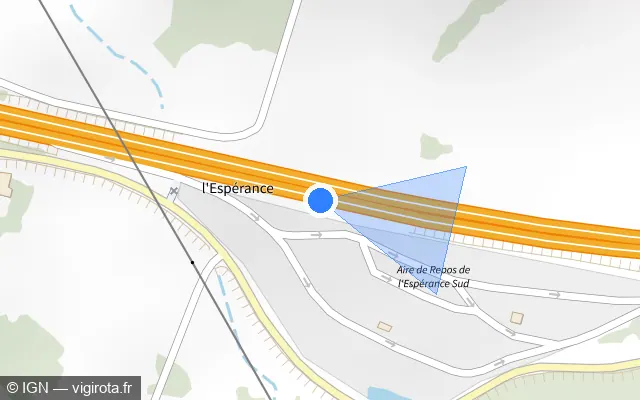 Vue plan de l'emplacement du radar discriminant à Saint-Vaury sur N 145 / E 62 / Route Centre Europe Atlantique