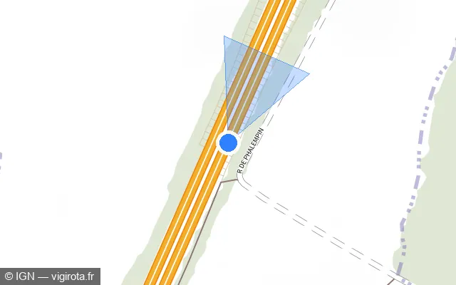 Vue plan de l'emplacement du radar discriminant à Phalempin sur A 1 / E 17 / Autoroute du Nord