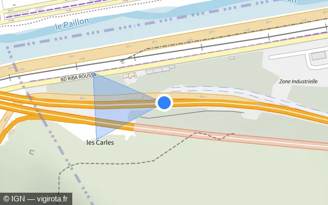Vue plan de l'emplacement du radar discriminant à Saint-André-de-la-Roche sur A 8 / E 74 / E 80 / La Provençale