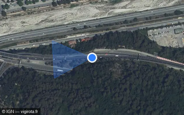 Vue satellite de l'emplacement du radar discriminant à Saint-André-de-la-Roche sur A 8 / E 74 / E 80 / La Provençale