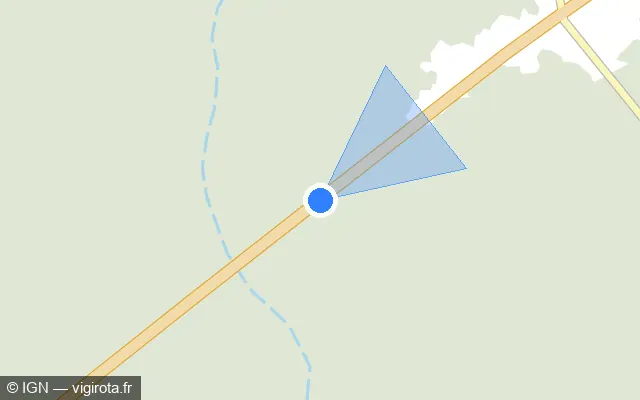 Vue plan de l'emplacement du radar discriminant à Vouzeron sur Route de la Lœuf du Houx / D 926