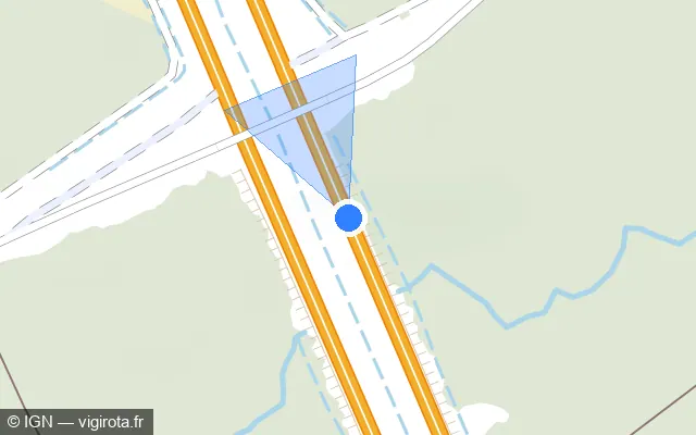 Vue plan de l'emplacement du radar discriminant à Mios sur A 63 / E 05 / E 70 / Autoroute des Landes