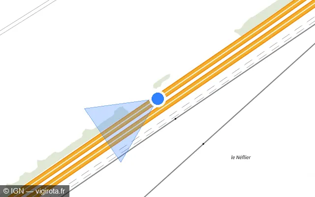 Vue plan de l'emplacement du radar discriminant à Chamant sur A 1 / E 15 / E 19 / Autoroute du Nord