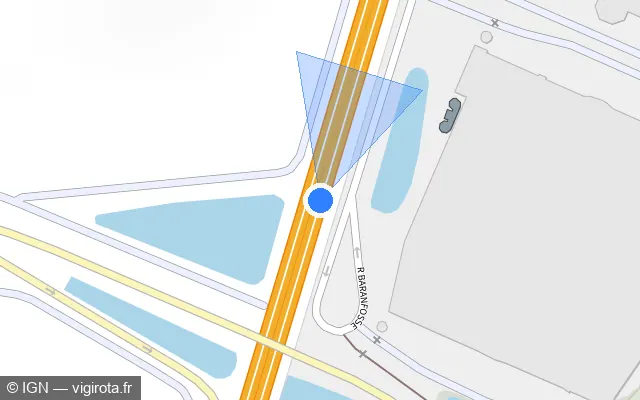 Vue plan de l'emplacement du radar discriminant à Ève sur N 2