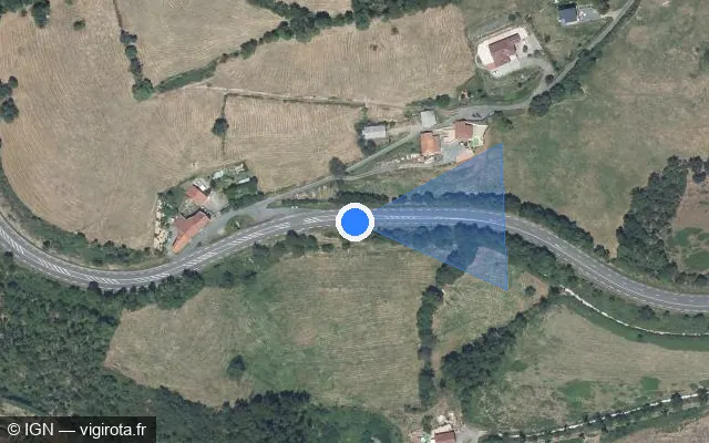 Vue satellite de l'emplacement du radar discriminant à Joux sur Route du Pin Bouchain / N 7
