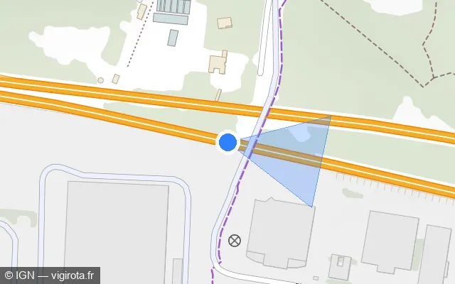 Vue plan de l'emplacement du radar discriminant à Fleury-Mérogis sur N 104 / La Francilienne