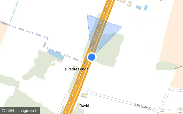Vue plan de l'emplacement du radar discriminant à Virsac sur N 10 / E 606