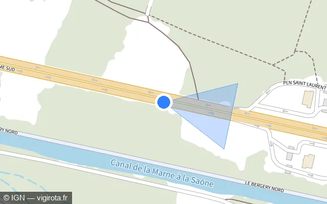 Vue plan de l'emplacement du radar discriminant à Hallignicourt sur N 4
