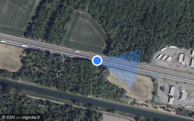 Vue satellite de l'emplacement du radar discriminant à Hallignicourt sur N 4