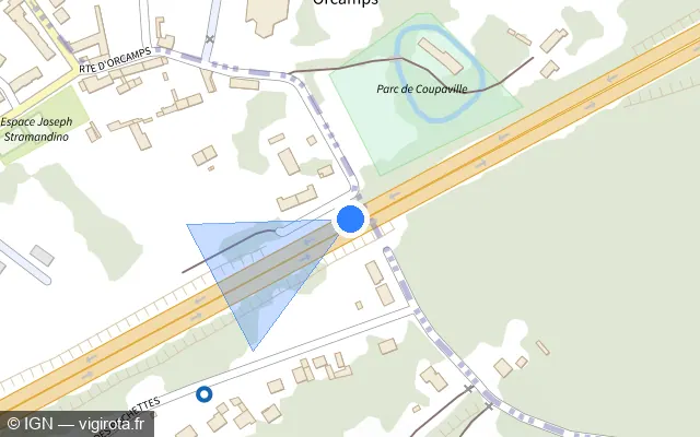 Vue plan de l'emplacement du radar discriminant à Belleu sur N 2 / E 46