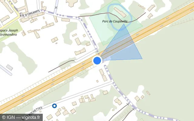 Vue plan de l'emplacement du radar discriminant à Belleu sur N 2 / E 46