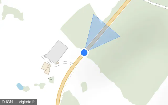 Vue plan de l'emplacement du radar discriminant à Lépron-les-Vallées sur D 985