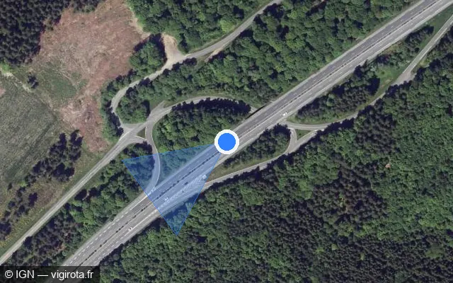 Vue satellite de l'emplacement du radar discriminant à La Chapelle sur N 58 / E 46 / L'Ardennaise
