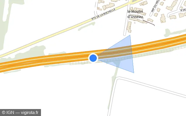 Vue plan de l'emplacement du radar discriminant à Sainte-Soulle sur N 11 / E 03 / E 601