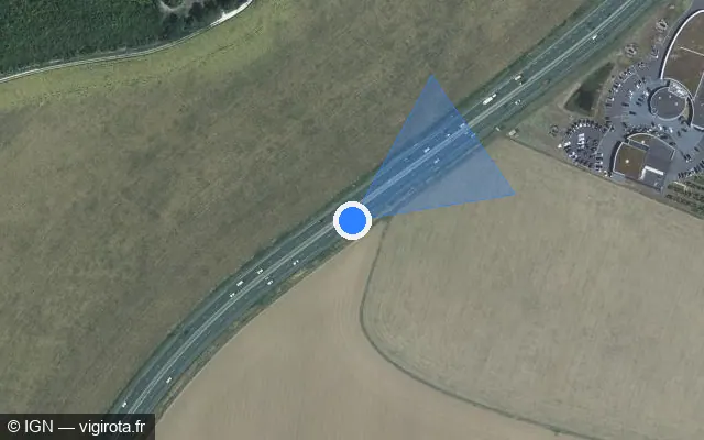 Vue satellite de l'emplacement du radar discriminant à Aytré sur N 137 / E 602
