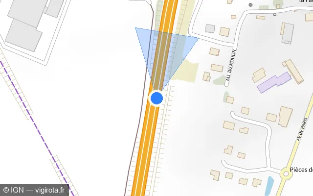 Vue plan de l'emplacement du radar discriminant à Chevanceaux sur N 10 / E 606