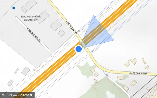 Vue plan de l'emplacement du radar discriminant à Margny-lès-Compiègne sur N 31 / E 46