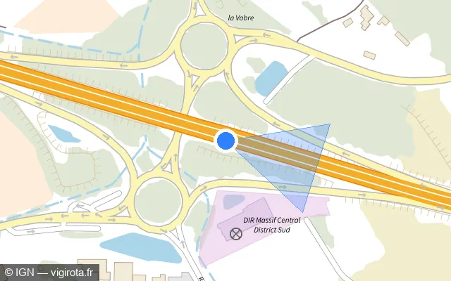 Vue plan de l'emplacement du radar discriminant à Saint-Paul-et-Valmalle sur A 750 / L'Héraultaise
