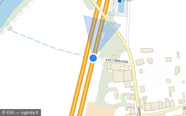 Vue plan de l'emplacement du radar discriminant à Loisy sur A 31 / E 21 / E 23 / Autoroute de Lorraine-Bourgogne