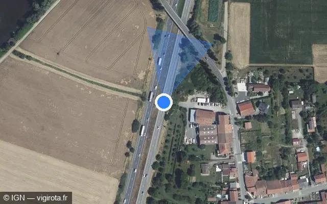 Vue satellite de l'emplacement du radar discriminant à Loisy sur A 31 / E 21 / E 23 / Autoroute de Lorraine-Bourgogne