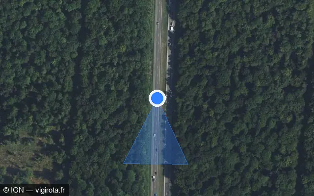 Vue satellite de l'emplacement du radar discriminant à Lesménils sur A 31 / E 21 / E 23 / Autoroute de Lorraine-Bourgogne