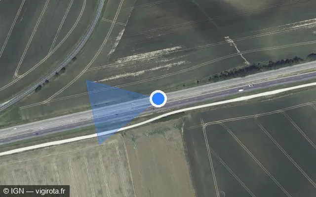 Vue satellite de l'emplacement du radar discriminant à Saint-Aubin-sur-Aire sur N 4