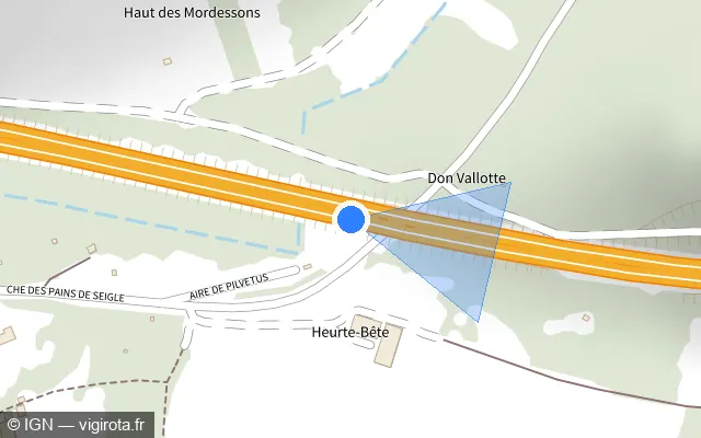 Vue plan de l'emplacement du radar discriminant à Velaines sur N 4