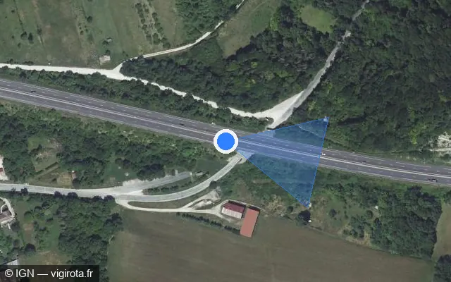 Vue satellite de l'emplacement du radar discriminant à Velaines sur N 4