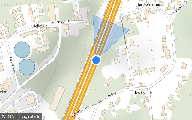 Vue plan de l'emplacement du radar discriminant à Saint-Avertin sur A 10 / E 05 / E 60 / L'Aquitaine