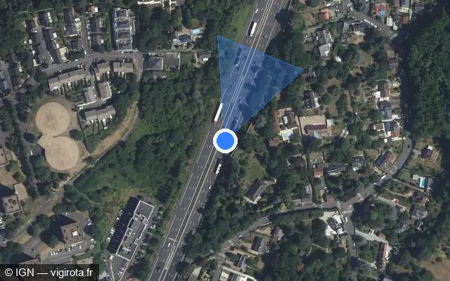 Vue satellite de l'emplacement du radar discriminant à Saint-Avertin sur A 10 / E 05 / E 60 / L'Aquitaine