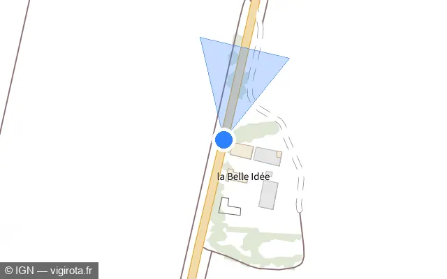 Vue plan de l'emplacement du radar discriminant à Saint-Étienne-sous-Barbuise sur D 677