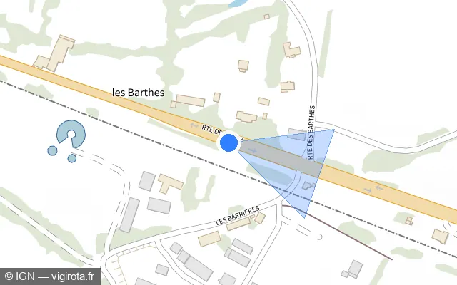 Vue plan de l'emplacement du radar discriminant à Montrozier sur Route de Rodez / D 888