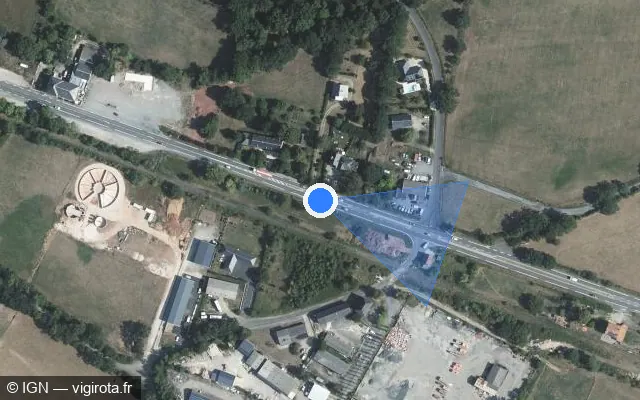 Vue satellite de l'emplacement du radar discriminant à Montrozier sur Route de Rodez / D 888