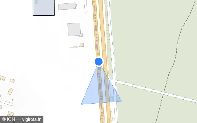 Vue plan de l'emplacement du radar discriminant à Verteuil-sur-Charente sur N 10