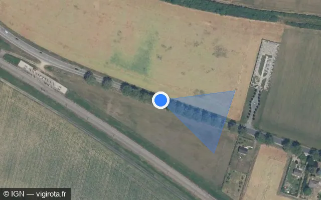Vue satellite de l'emplacement du radar discriminant à Malay-le-Petit sur D 660