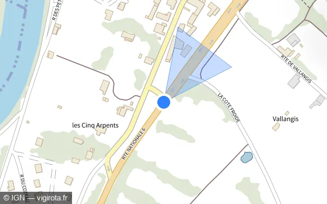 Vue plan de l'emplacement du radar discriminant à Villecien sur D 606