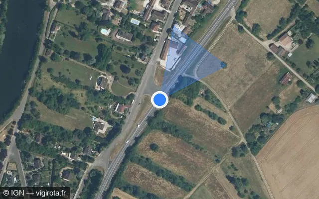 Vue satellite de l'emplacement du radar discriminant à Villecien sur D 606