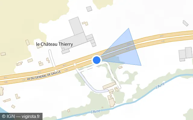 Vue plan de l'emplacement du radar discriminant à Bâlines sur N 12