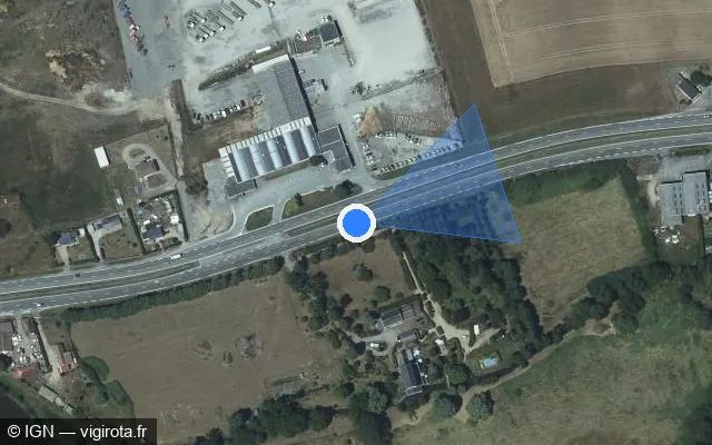 Vue satellite de l'emplacement du radar discriminant à Bâlines sur N 12