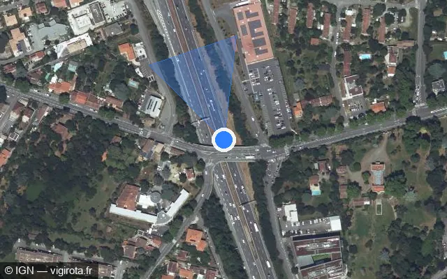 Vue satellite de l'emplacement du radar discriminant à Toulouse sur A 620 / Périphérique Intérieur