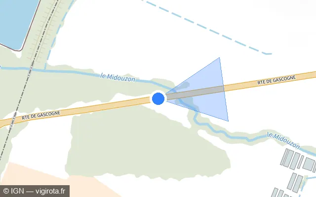 Vue plan de l'emplacement du radar discriminant à Sainte-Christie-d'Armagnac sur Route de Gascogne / D 931