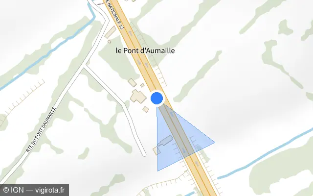Vue plan de l'emplacement du radar discriminant à Brix sur N 13 / E 03 / E 46