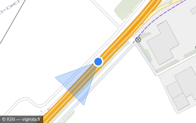 Vue plan de l'emplacement du radar discriminant à Erquinghem-le-Sec sur N 41 / Rocade des Weppes